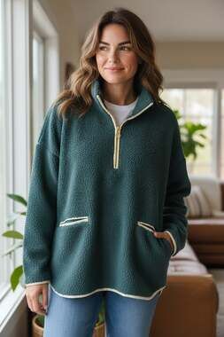 Lilly Pulitzer Soreen Sherpa Popover in Villa Green